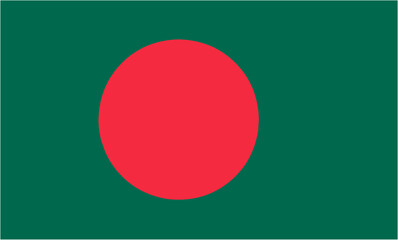 Bangladesh official flag vector with standard size and proportion. National flag emblem with accurate size and colors.