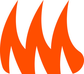 Hot burning fire icon illustration.