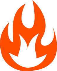 Hot burning fire icon illustration.
