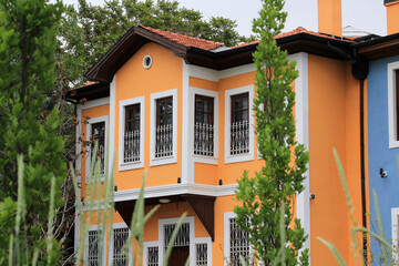 Traditional Konya houses on Kemaliye Street. Houses with bay windows belonging to the first years of the republican period.
