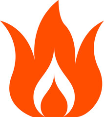 Hot burning fire icon illustration.