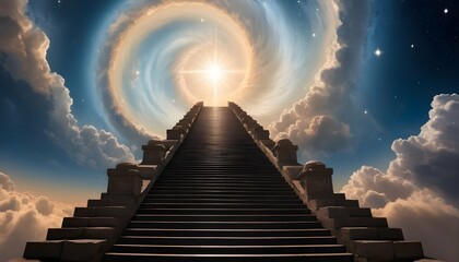 A celestial staircase ascending to the gates of he upscaled_3