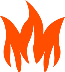 Hot burning fire icon illustration.