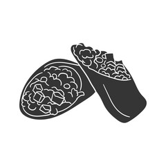 Spring Roll Icon Silhouette Illustration. Chinese Food Vector Graphic Pictogram Symbol Clip Art. Doodle Sketch Black Sign.