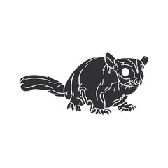 Sugar Glider Icon Silhouette Illustration. Animals Vector Graphic Pictogram Symbol Clip Art. Doodle Sketch Black Sign.