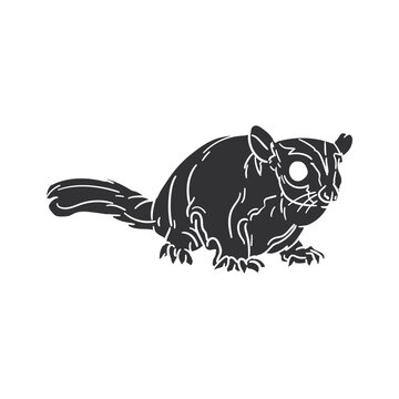 recommend clip art: Sugar Glider Icon Silhouette Illustration. Animals Vector Graphic Pictogram Symbol Clip Art. Doodle Sketch Black Sign.
