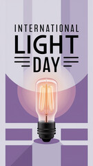 International day of light, Flat illustration. International day of light story, light day, 16th May, International day of light poster, vector, social media post. International light day, story, happ