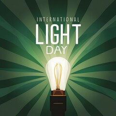 International day of light, Flat illustration. International day of light poster, light day, 16th May, International day of light banner, vector, social media post. International light day, poster. 