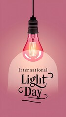 International day of light, Flat illustration. International day of light story, light day, 16th May, International day of light poster, vector, social media post. International light day, story, 