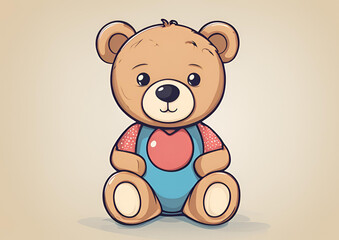Fototapeta premium Charming Teddy Bear_ Detailed Vector Illustration Crafted in Illustrator Software.
