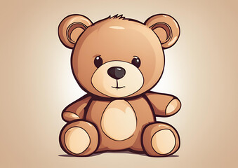 Obraz premium Charming Teddy Bear_ Detailed Vector Illustration Crafted in Illustrator Software.