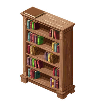recommend clip art: Bookcase isolated on transparent background