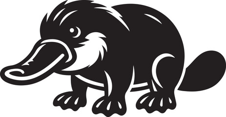 Platypus silhouette vector illustration.