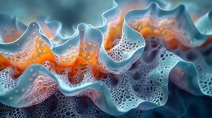 Behold the mesmerizing beauty of a plant cell's Golgi apparatus, where membranes stack and unfold like origami sculptures.