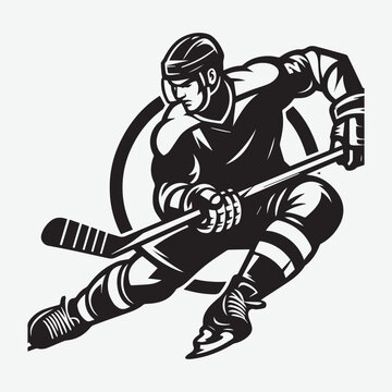 recommend clip art: Athlete hockey player vector silhouette illustration. Ice hockey players, group of vector silhouettes. Hockey goalie, hockey player. Set of winter team sport athletes