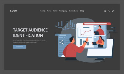 Target Audience Identification concept. Flat vector illustration