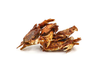 fried crab on a white background