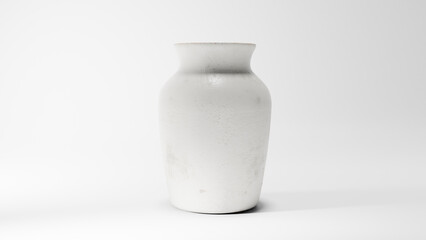 a white vase sitting on a white surface