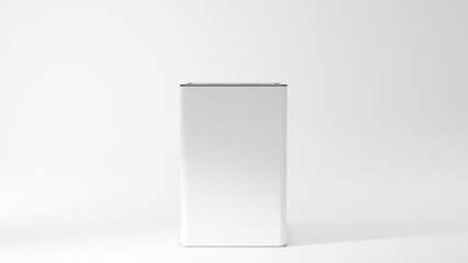 a white box with a black lid on a white background