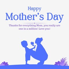 Mother's Day Greeting Flat Illustrative 21st March