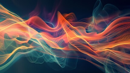 Obraz premium Quantum mechanics inspiration wave-like patterns and probabilistic elements