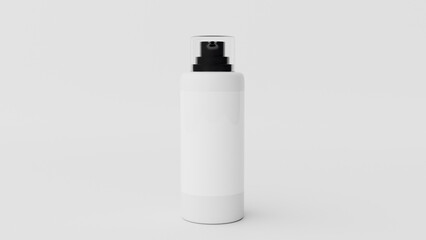 a white spray bottle with a black cap