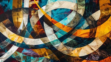 Fototapeta premium Interconnectedness abstract with intertwined shapes