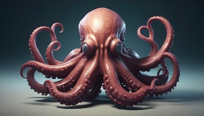 A kraken icon with tentacles and a large body upscaled_8