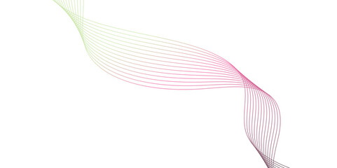 Abstract backdrop with colorful wave gradient lines on white background. Modern technology background, wave design. Vector illustration.