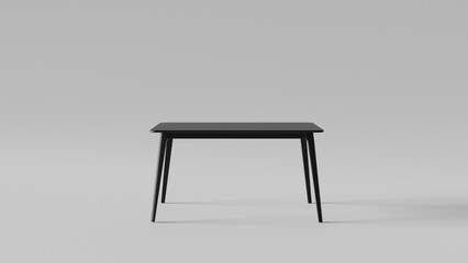 a black table with a black top and a black base