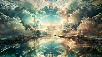 Surreal landscape of mirrored reality