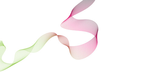 Abstract backdrop with colorful wave gradient lines on white background. Modern technology background, wave design. Vector illustration.