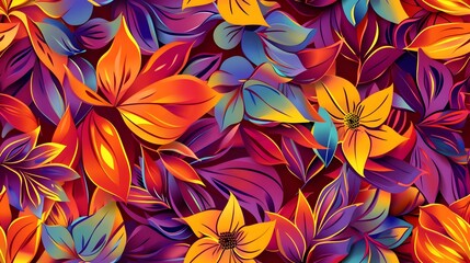 Brilliant Autumnal Foliage Composition Vibrantly Colorful and Ornate Nature Backdrop