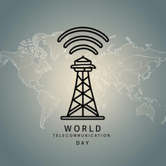 World Telecommunication Day, Vector illustration, World Telecommunication Day poster, Poster, Banners, May 17. social media, World Telecommunication Day Banners, Suitable for. greeting card, 