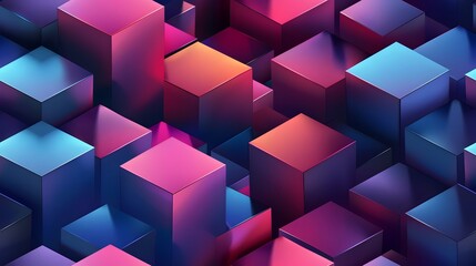 Obraz premium Captivating 3D Geometric Abstraction in Vibrant Color Palette