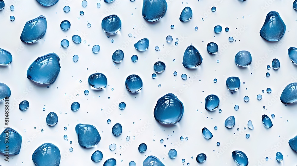 Aufkleber captivating droplets on transparent glass surface with refractions and reflections
