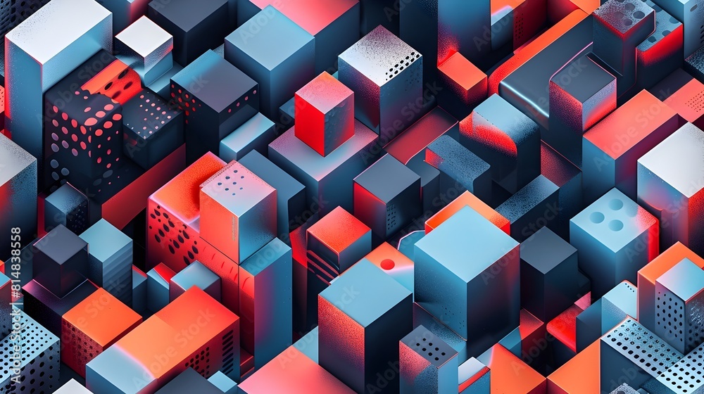 Aufkleber captivating geometric cubes forming futuristic architectural abstract
