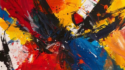 Expressive abstract painting with vibrant colors