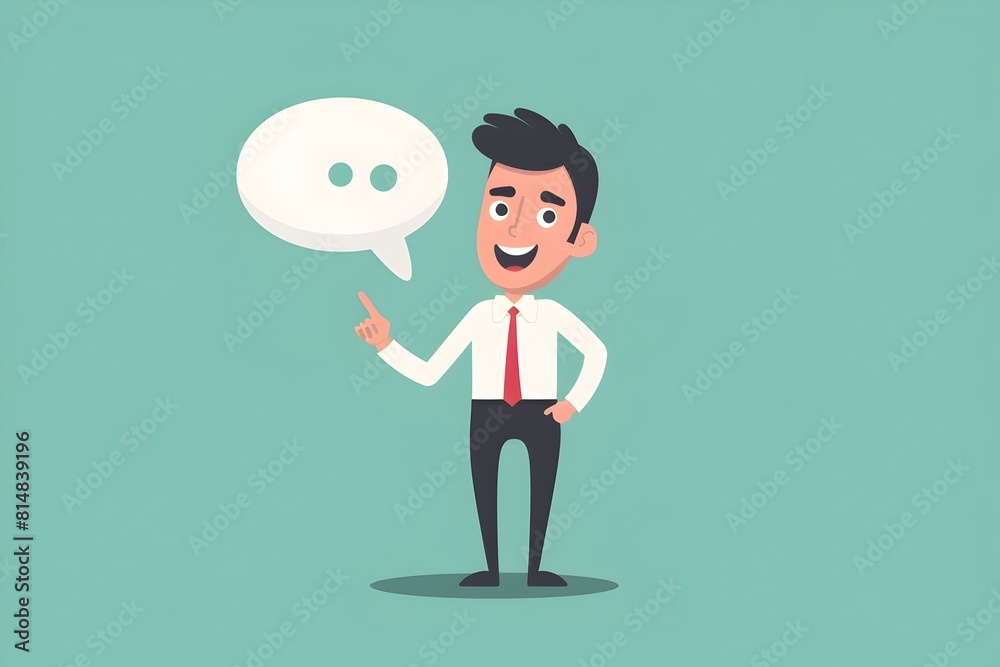 Poster Confident and Energetic Businessman Gesturing with Enthusiasm During a Business Discussion or Presentation in the Office description The image