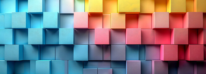 Fototapeta premium Pastel transition of 3D cubes background
