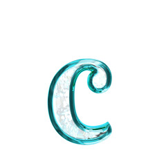 Ice symbol in a turquoise  frame. letter c