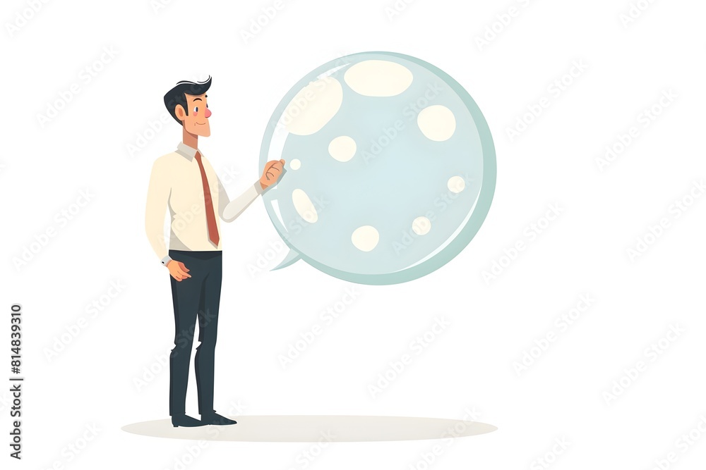 Poster confident businessman analyzing data and strategizing for future success