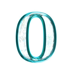 Ice symbol in a turquoise  frame. number 0