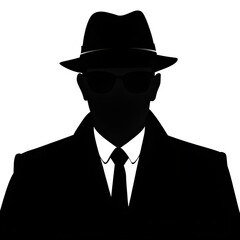 Secret Agent Silhouette Black on transparent Background 