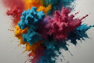 Colorful powder splattered on the background