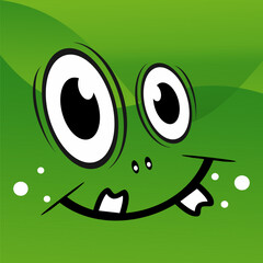 Monster expression, face vector, cute cartoon monster, lazy, thinking, flat monster illustration.