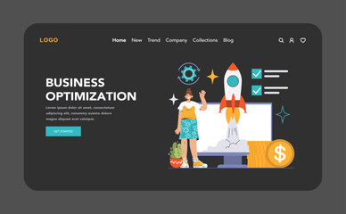 Business Optimization concept. Flat vector illustration