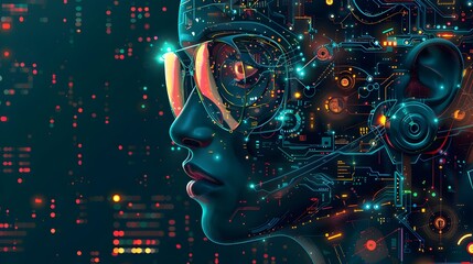 Futuristic Digital Mind Artificial Intelligence and Technology Concept