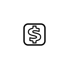 Dollar sign icon with transparent background vector stock illustration