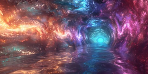Fototapeta premium Time travel black hole background illustration